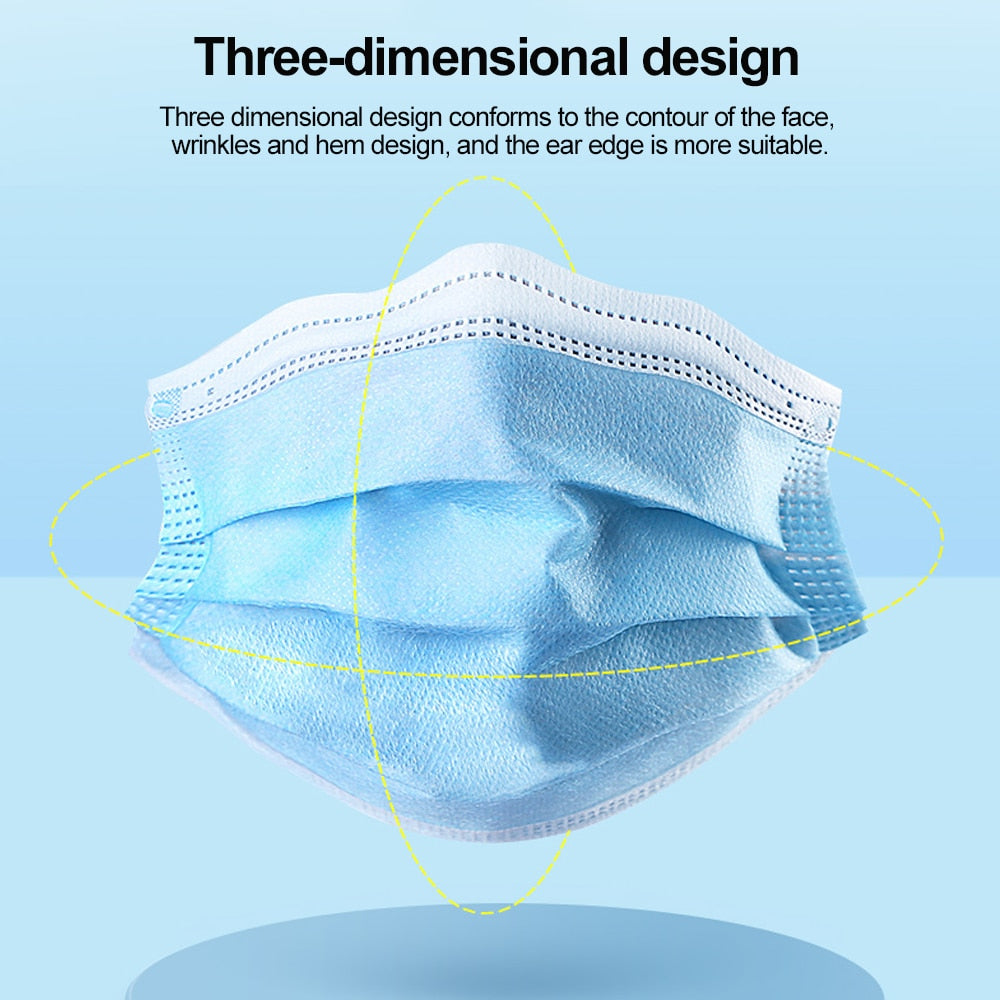 Mouth Masks 3 layer Anti Dust Disposable Mascarillas 10/50/100 Pcs Non