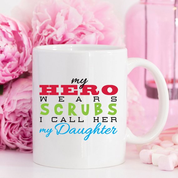Funny Nurse Mug - My Hero Wears Scrubs, I Call Her