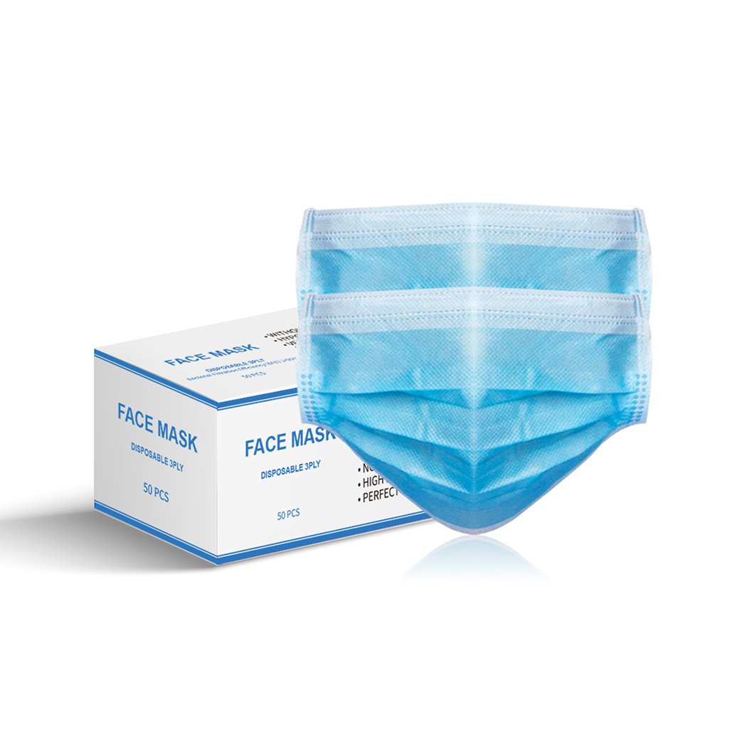 50pcs Disposable Mask Face Masks Filter Anti PM2.5 Dust Respirator 3